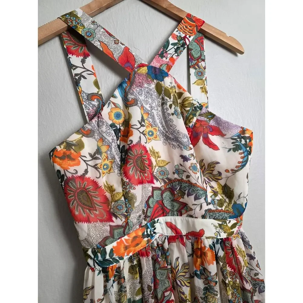 Lulus Lilja Cream Floral Print Maxi Dress Small - Picture 9 of 15